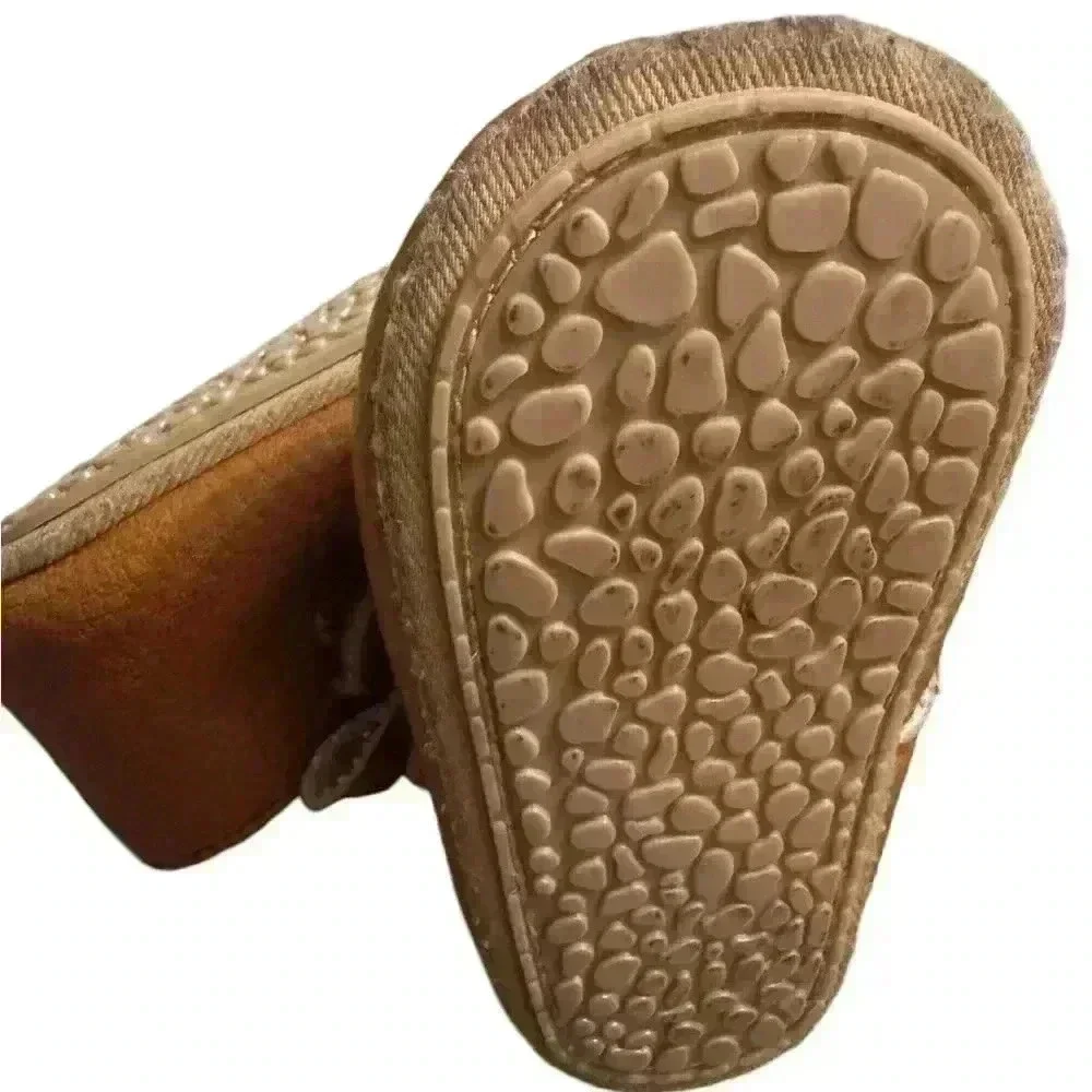 Soft Brown Baby Shoes with bows ifs9